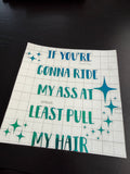 If You’re Gonna Ride My Ass at Least Pull My Hair Decal
